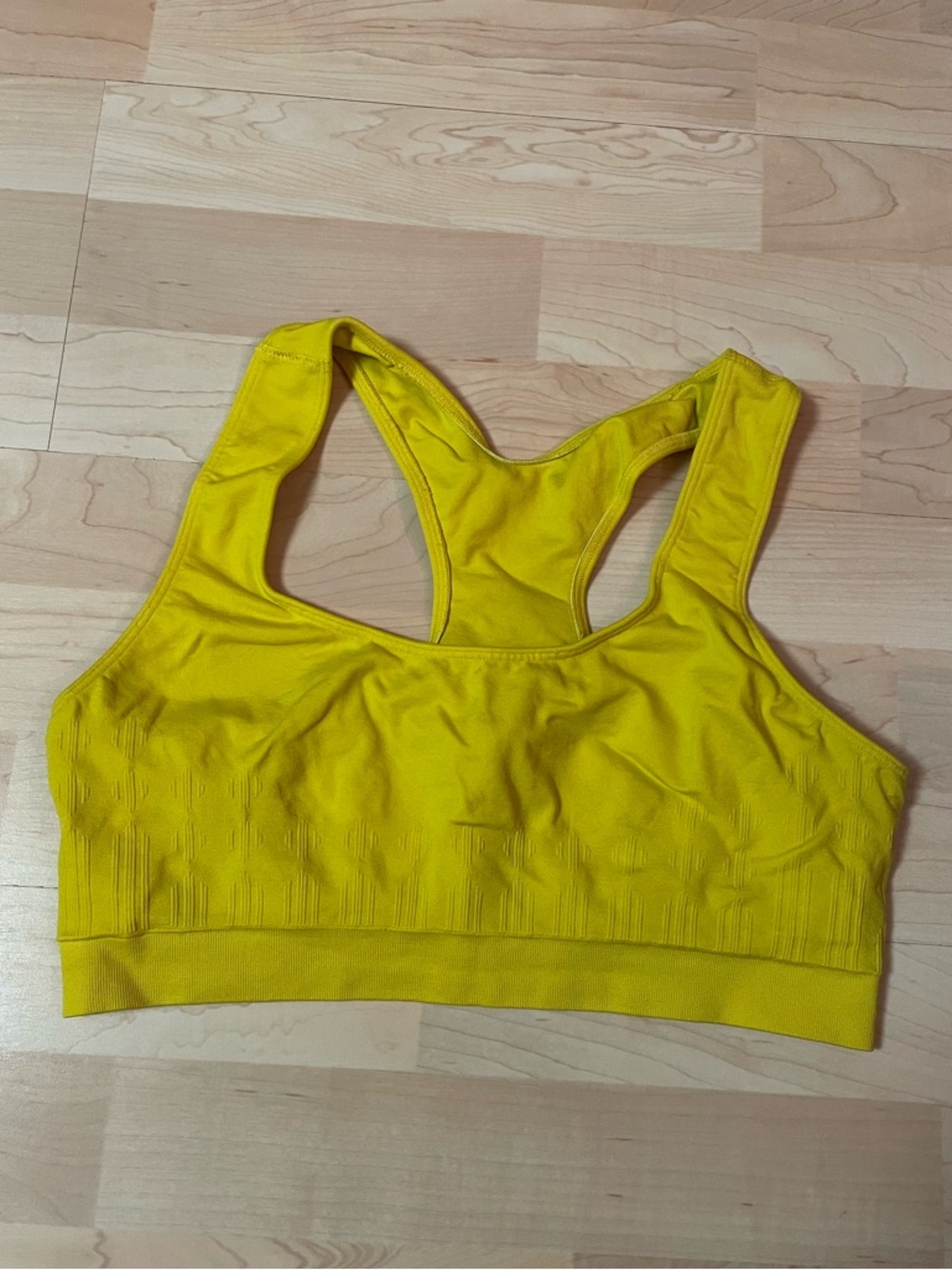 Yellow sports bra